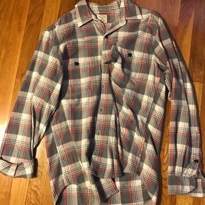 J Crew Grey/PinkWhite Flannel Sz S